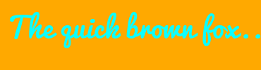 Image with Font Color 0CFEFF and Background Color FFA900